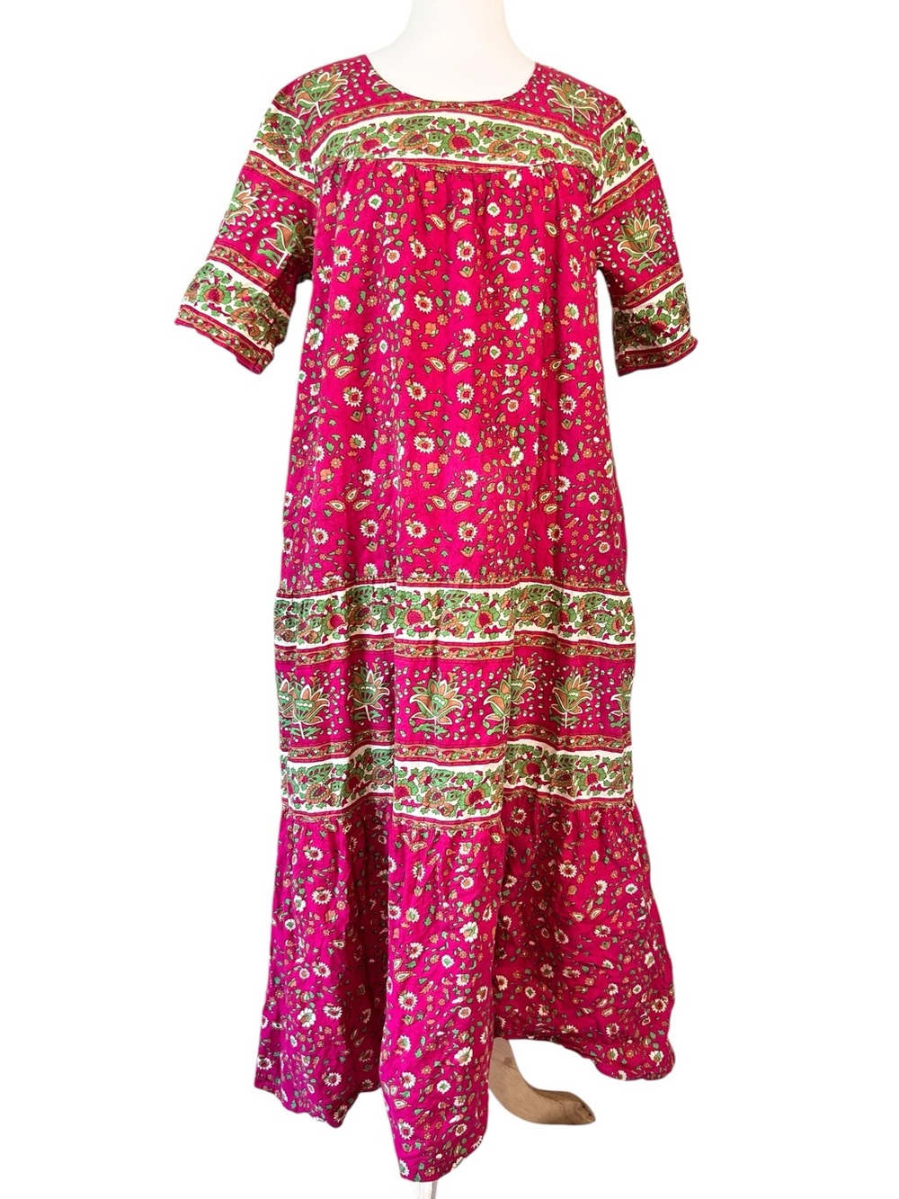 The Vermont Country Store Floral Printed Cotton Muumuu Lounge Dress